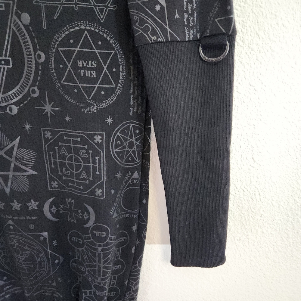 Killstar Dress Womens Small Goth Emo Punk Mini Ribbed Occult Graphic Print - Picture 11 of 16